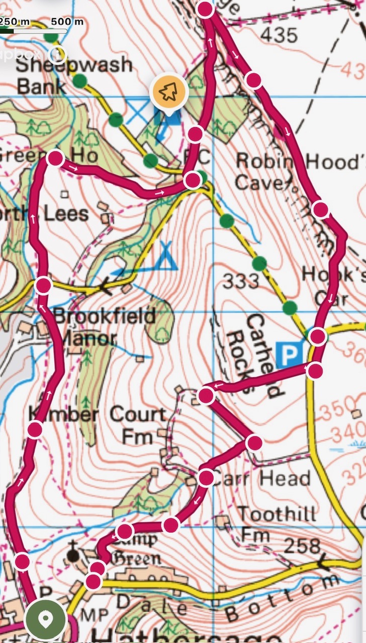 Hathersage Night Race route map